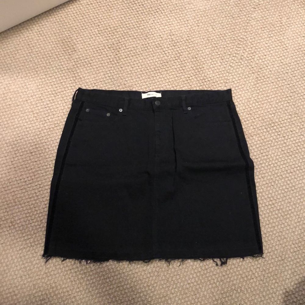 Black denim skirt